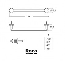 MEDIDAS TOALLERO LAVABO 45cm HOTELS ROUND ROCA